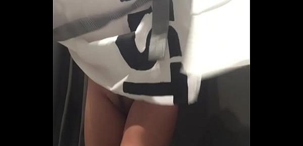  Join me in shopping center changing room, asian no panties public upskirt